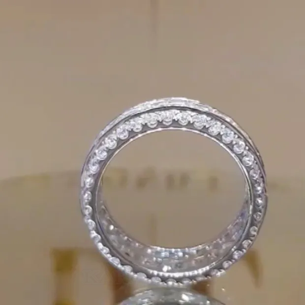 Bague de fiançailles en argent 925 avec diamant blanc taille princesse