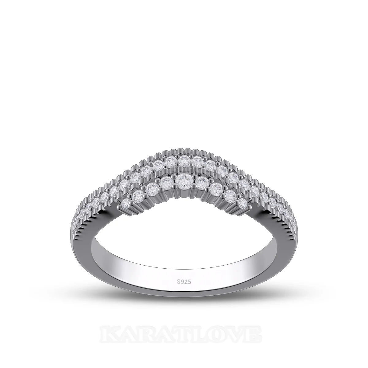 Bague de mariage en argent sterling blanc avec diamant taille ronde