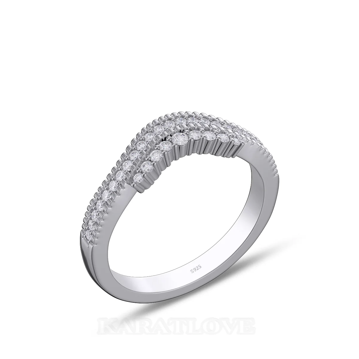 Bague de mariage en argent sterling blanc avec diamant taille ronde