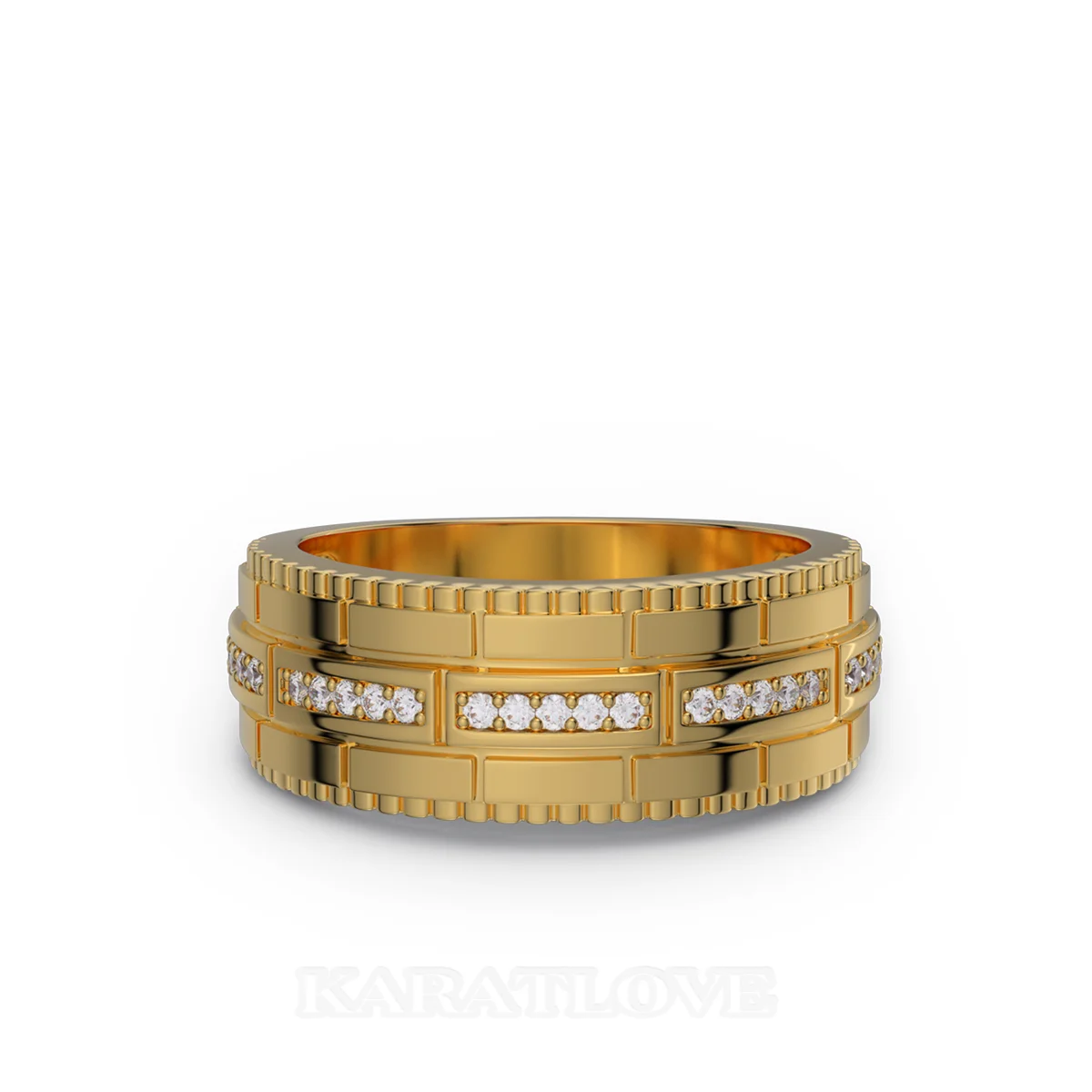 Bague de mariage en argent sterling blanc et or jaune avec diamant taille ronde