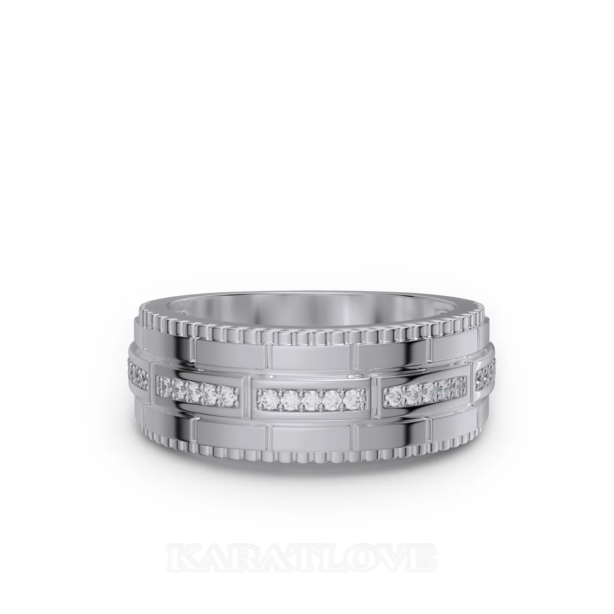 Bague de mariage en argent sterling blanc avec diamant taille ronde