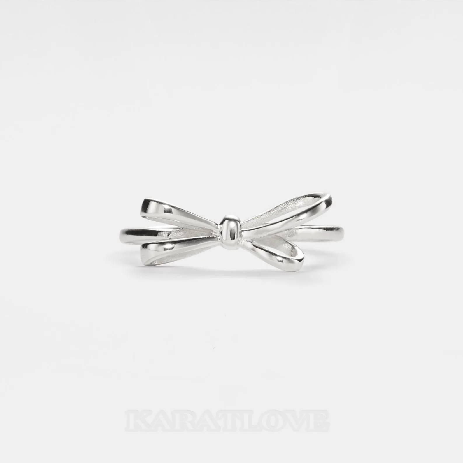 Bague de fiançailles en argent sterling avec nœud