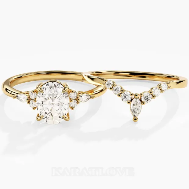 Bague en argent 925 classique en diamant blanc de taille ovale