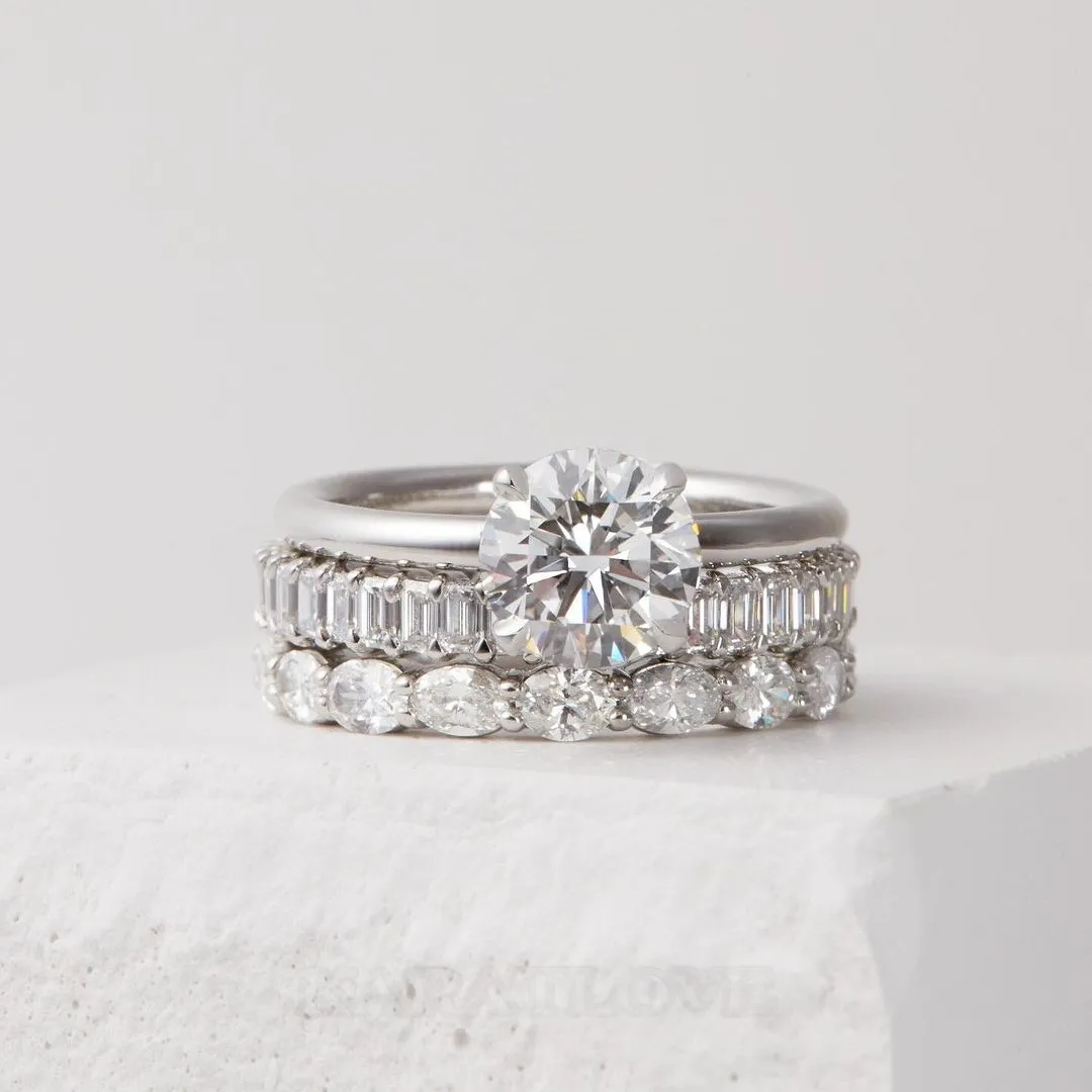Bague de fiançailles en argent sterling 925 avec solitaire en diamant blanc de taille ronde
