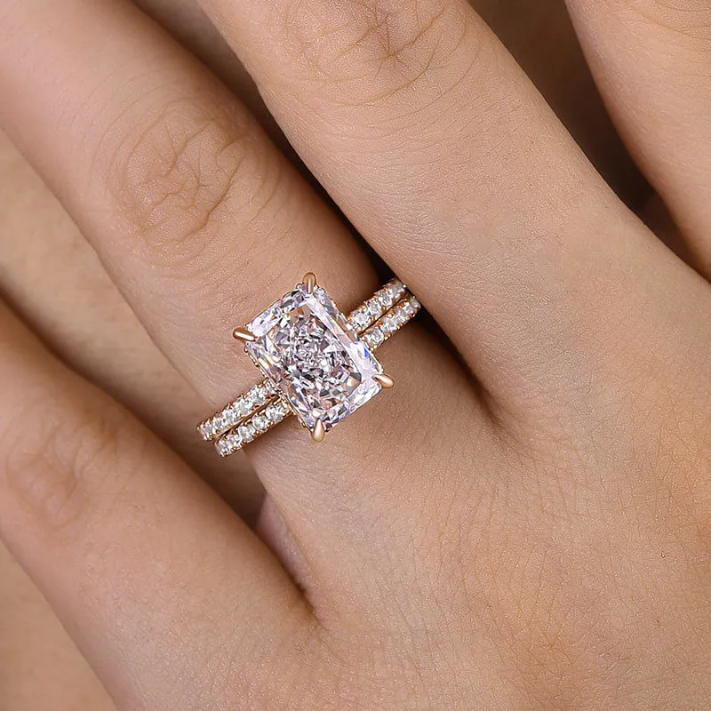 Bague en argent sterling sertie d'un diamant radiant