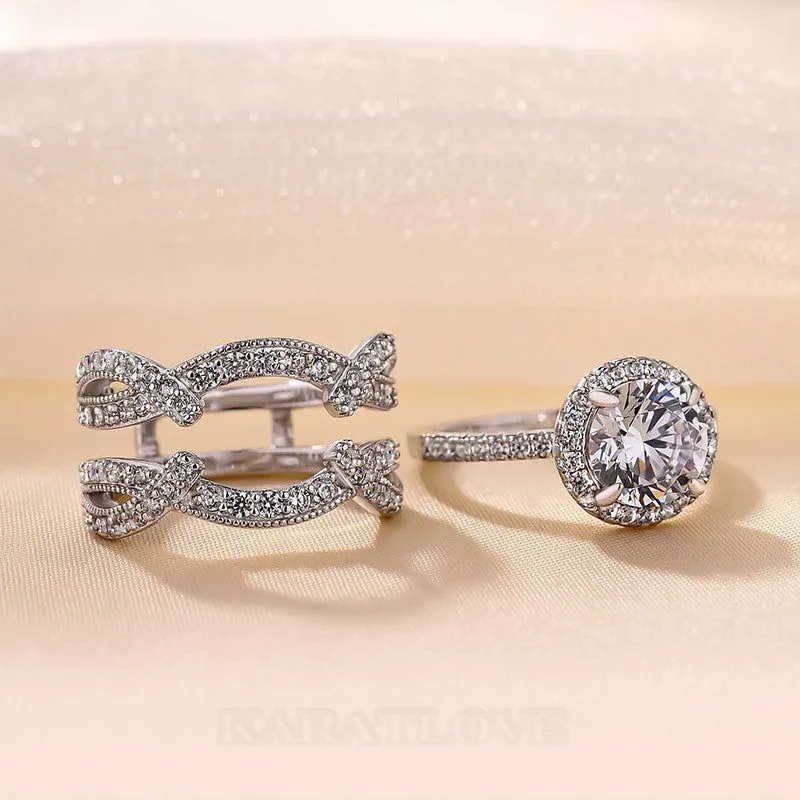 Bague de fiançailles en argent sterling sertie d'un diamant de taille ronde