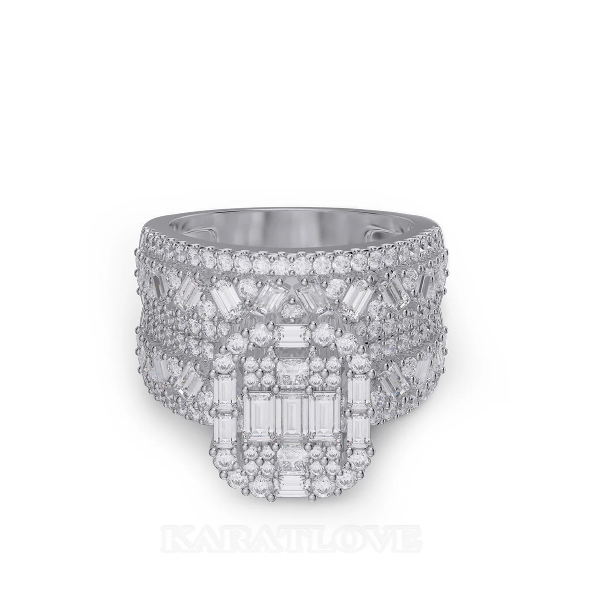 Ensemble de bague de mariage en argent sterling blanc serties de diamants taille émeraude