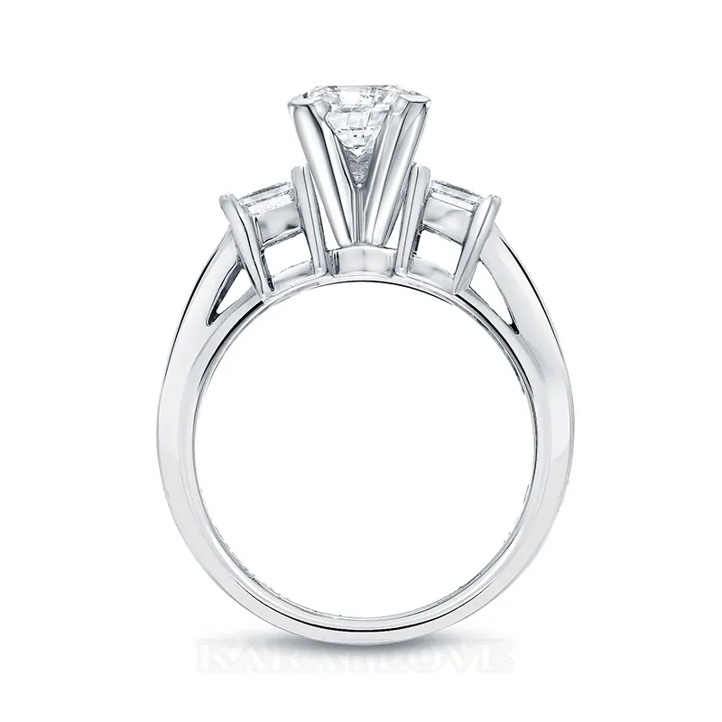 Parure de mariage 3 pièces en argent sterling, diamant blanc taille princesse