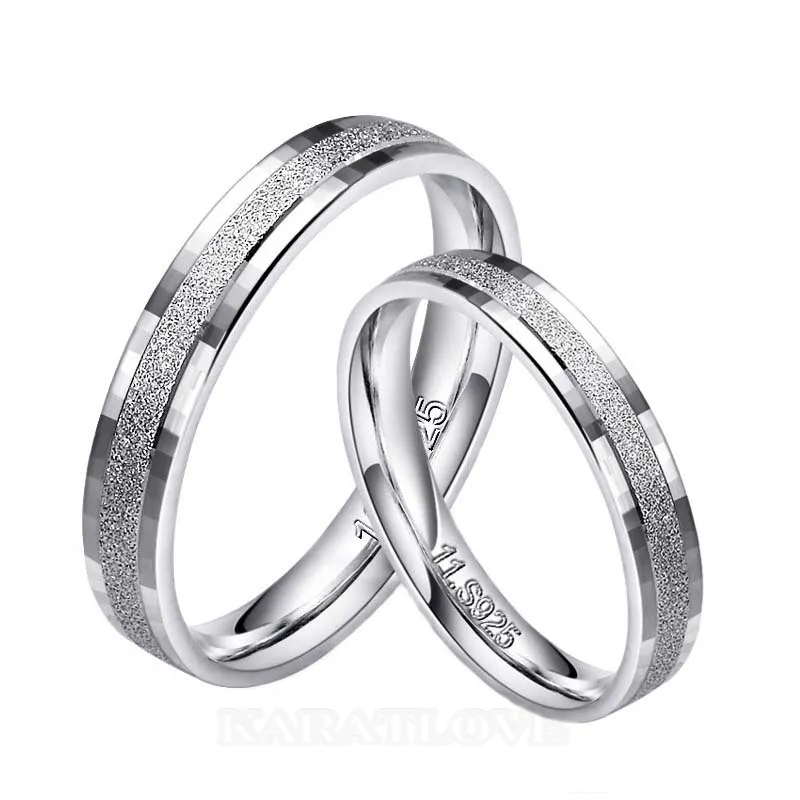 Bagues de couple en argent sterling