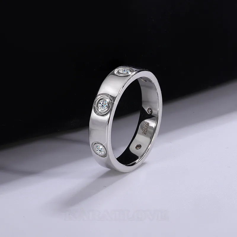 Anneau de mariage en argent sterling 925 avec diamant de moissanite de taille ronde