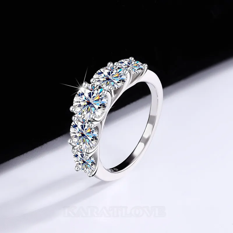 Bague de fiançailles art deco en argent sterling 925 et diamant moissanite de taille ronde