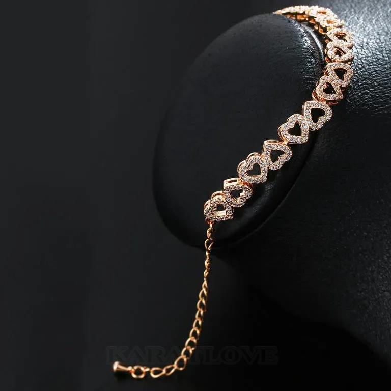 Bracelet à breloques en forme de cœur