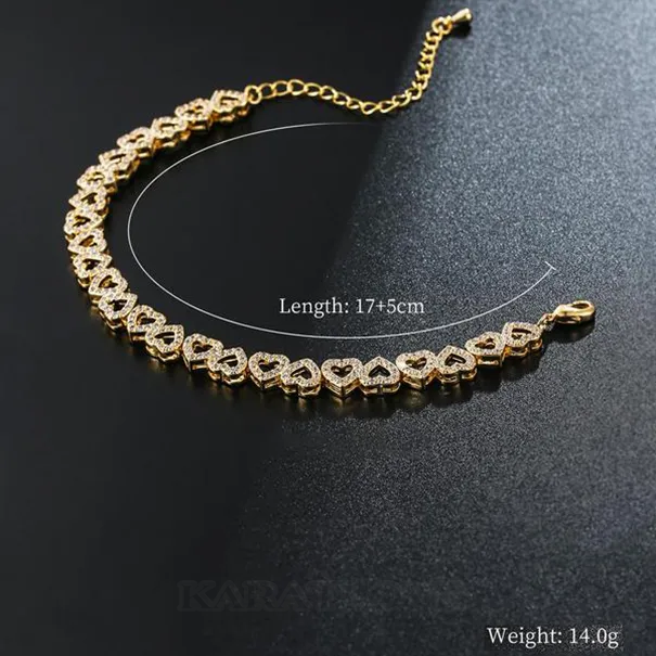 Bracelet à breloques en forme de cœur