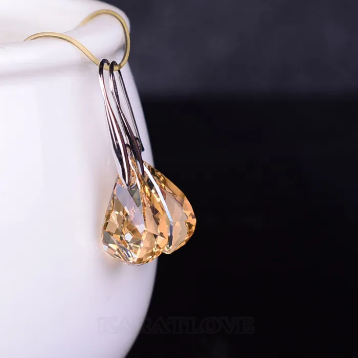 Pendants d'oreilles en cristal orange