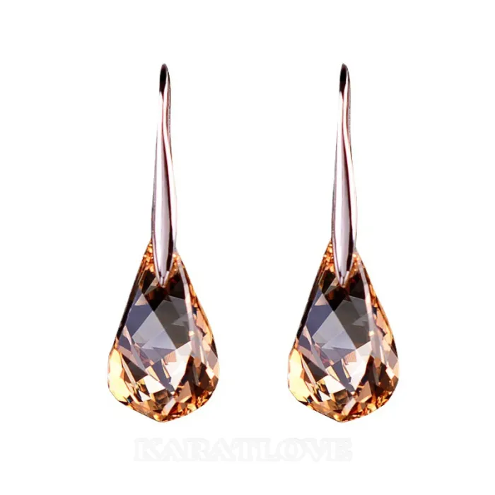 Pendants d'oreilles en cristal orange
