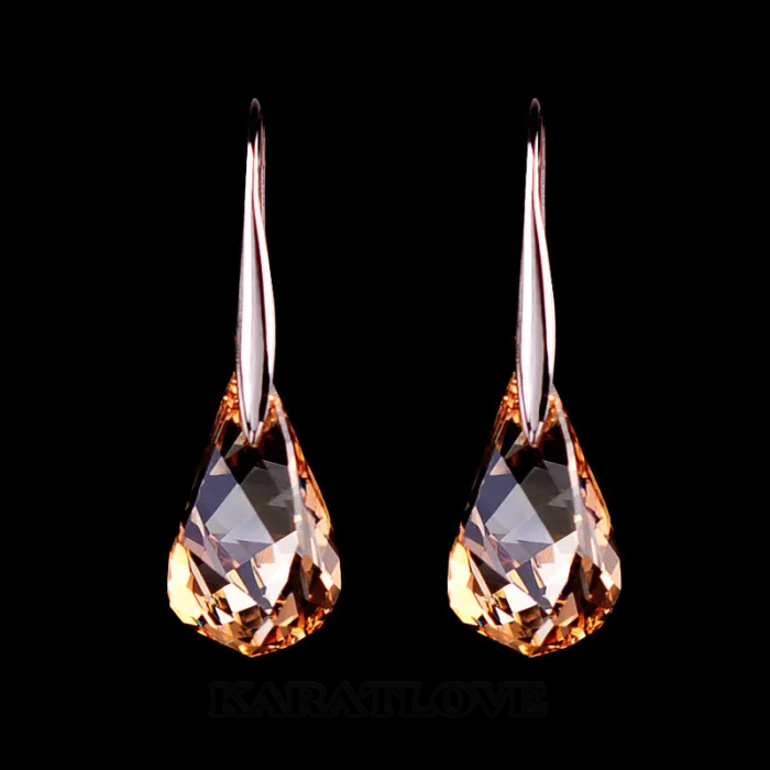 Pendants d'oreilles en cristal orange