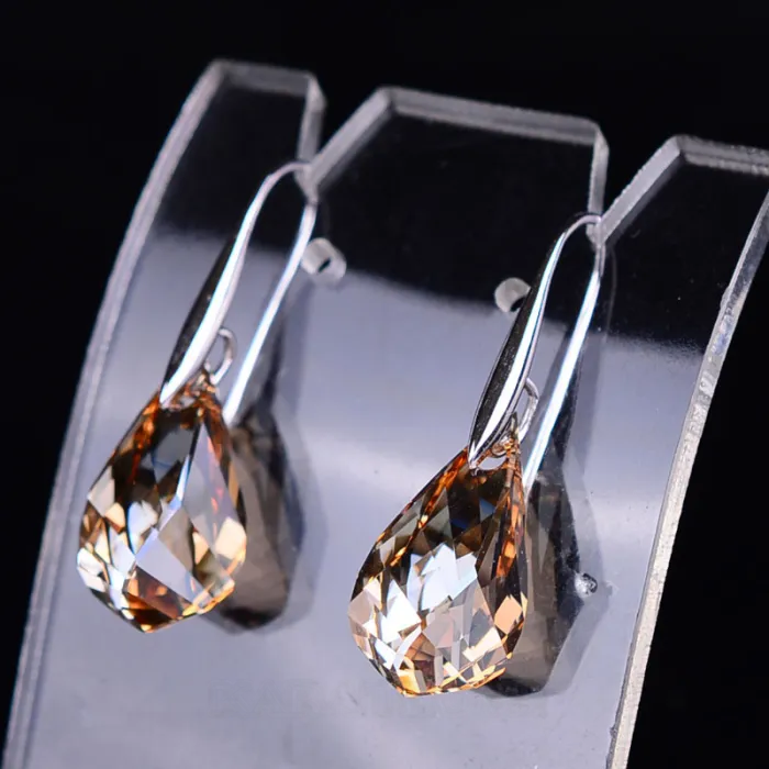 Pendants d'oreilles en cristal orange