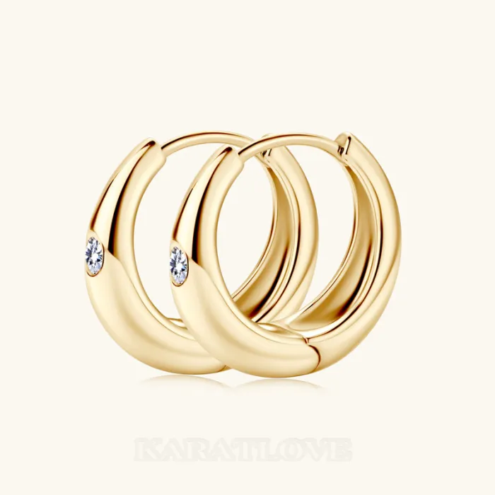 Boucles d'oreilles en argent sterling 925 avec diamants et or jaune blanc