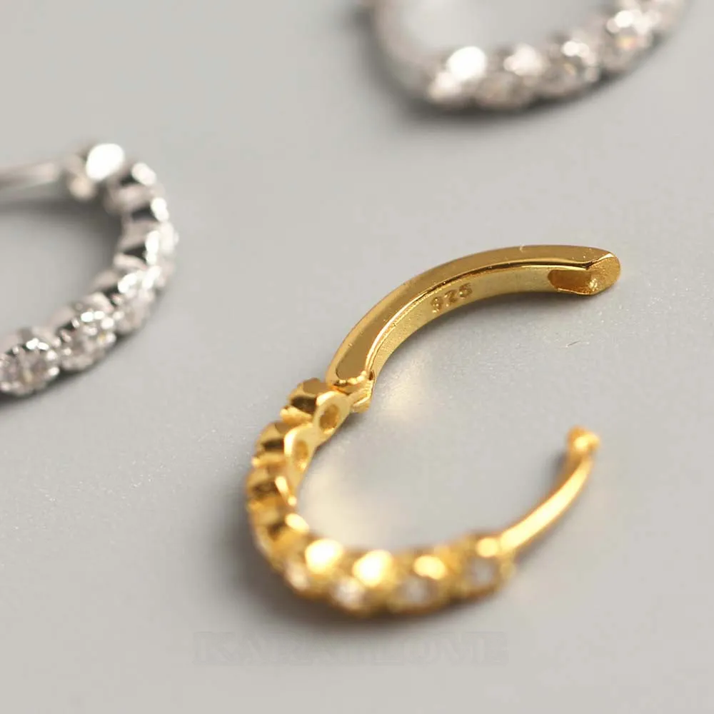 Boucles d'oreilles en argent sterling 925 or jaune et diamant blanc
