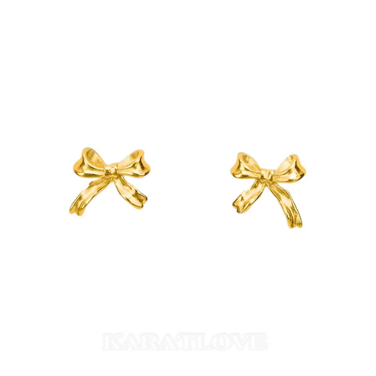 Boucles d'oreilles ruban plaqué or 18k