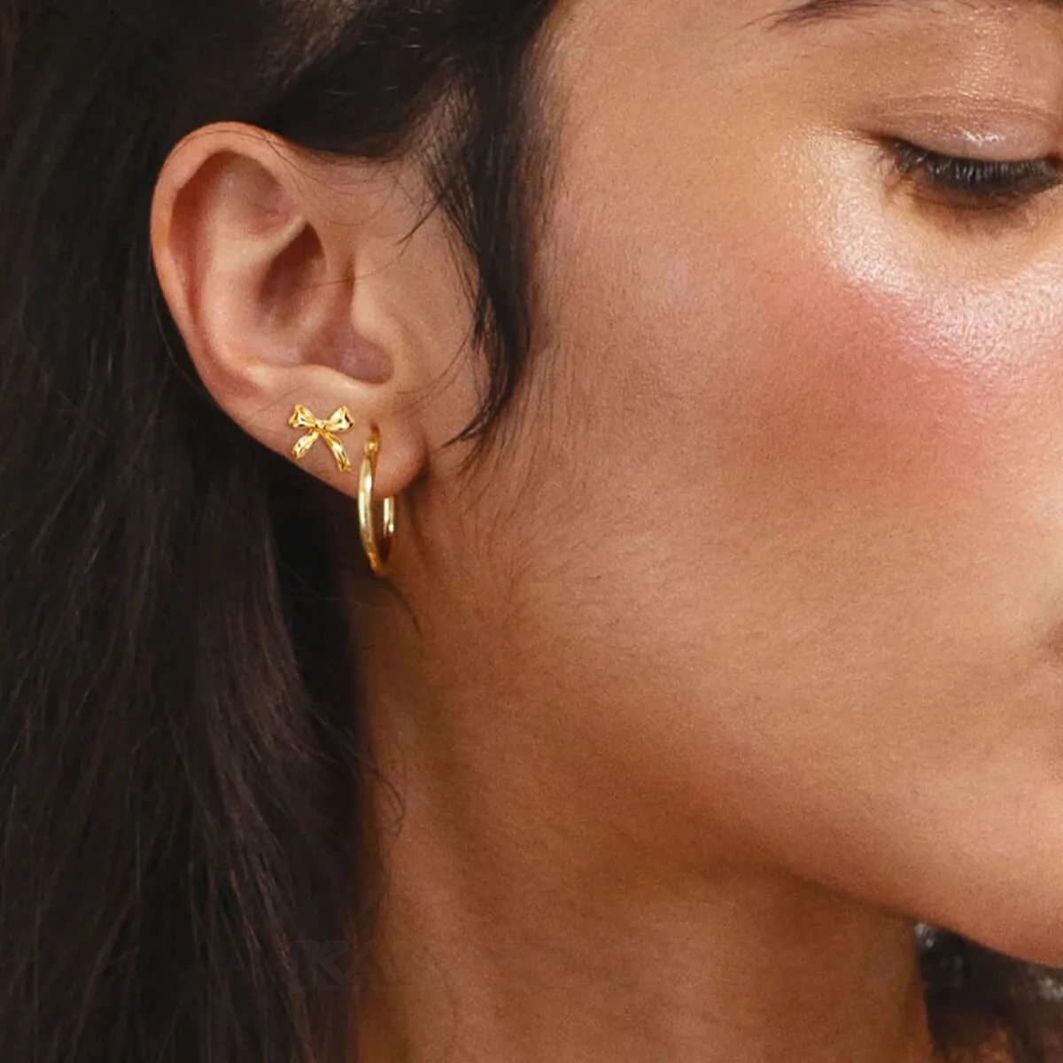 Boucles d'oreilles ruban plaqué or 18k