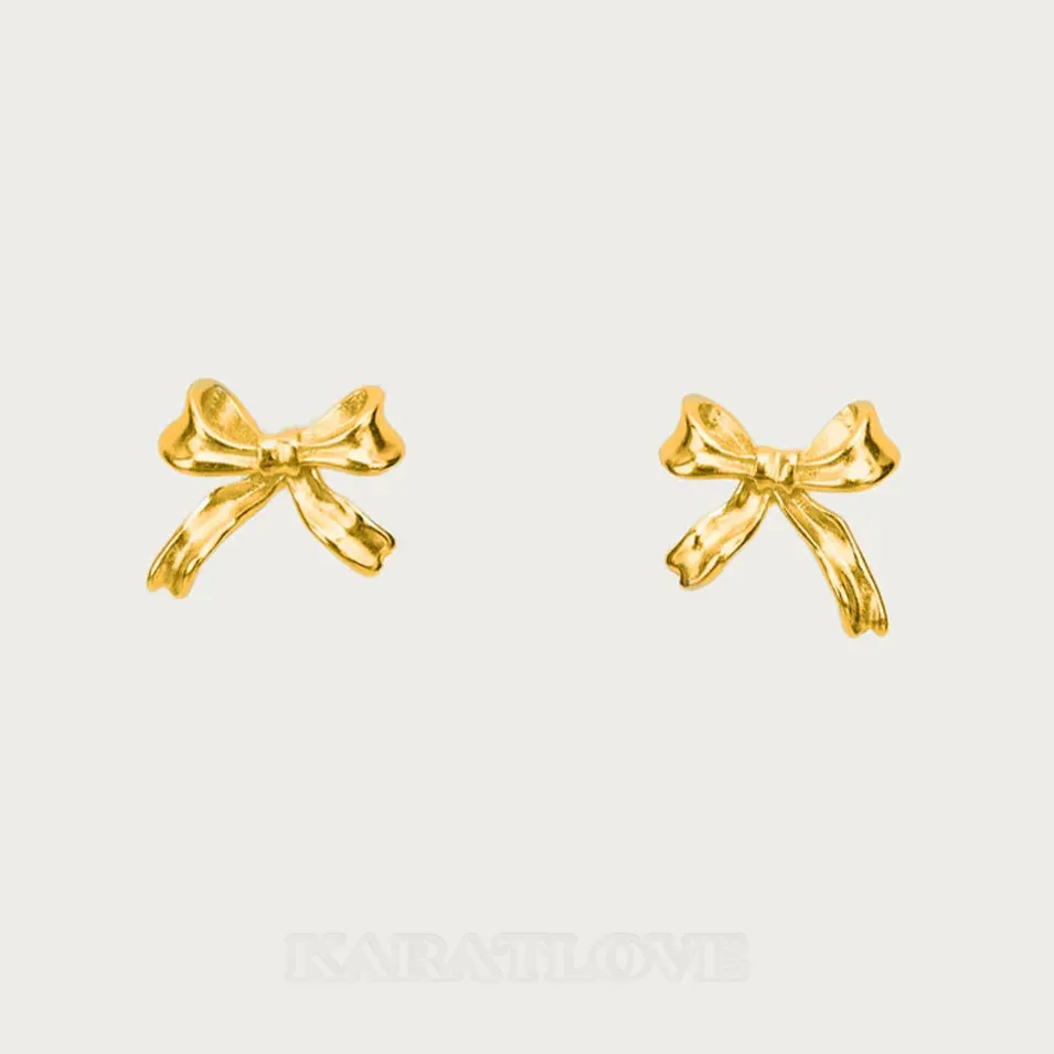 Boucles d'oreilles ruban plaqué or 18k