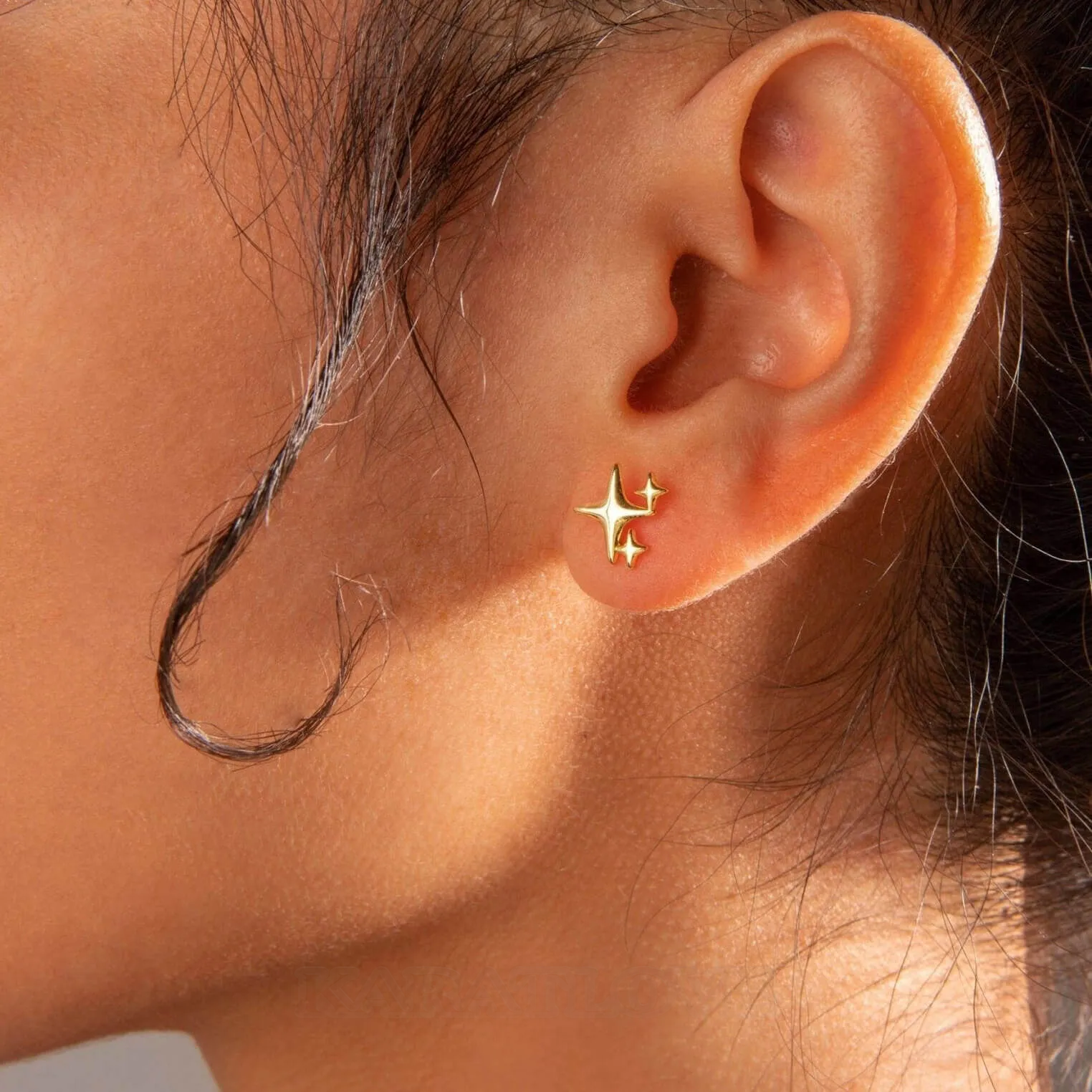 Boucles d'oreilles en argent 925 plaqué or jaune
