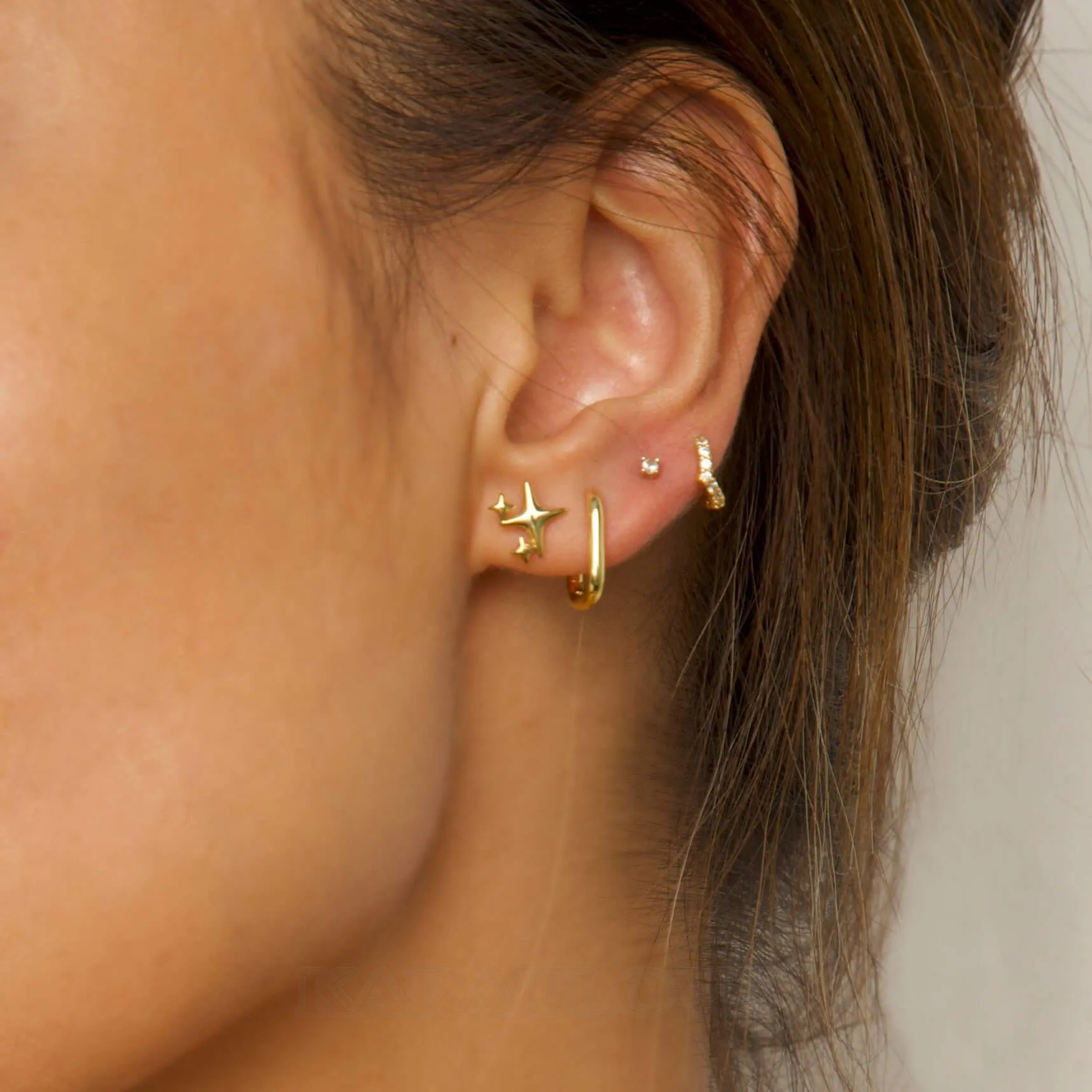 Boucles d'oreilles en argent 925 plaqué or jaune