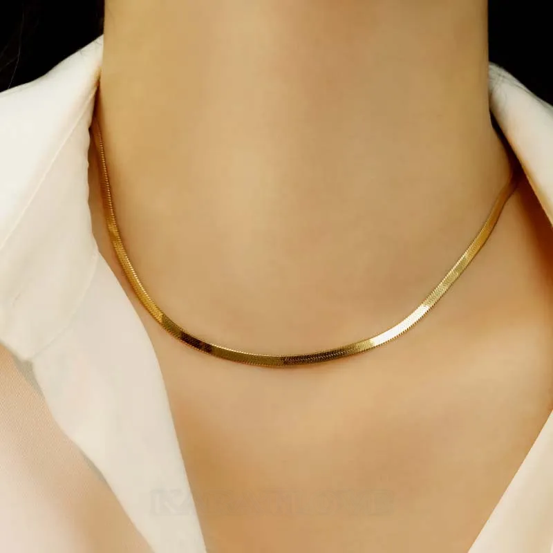 Collier simple en argent sterling 925 et or jaune 16
