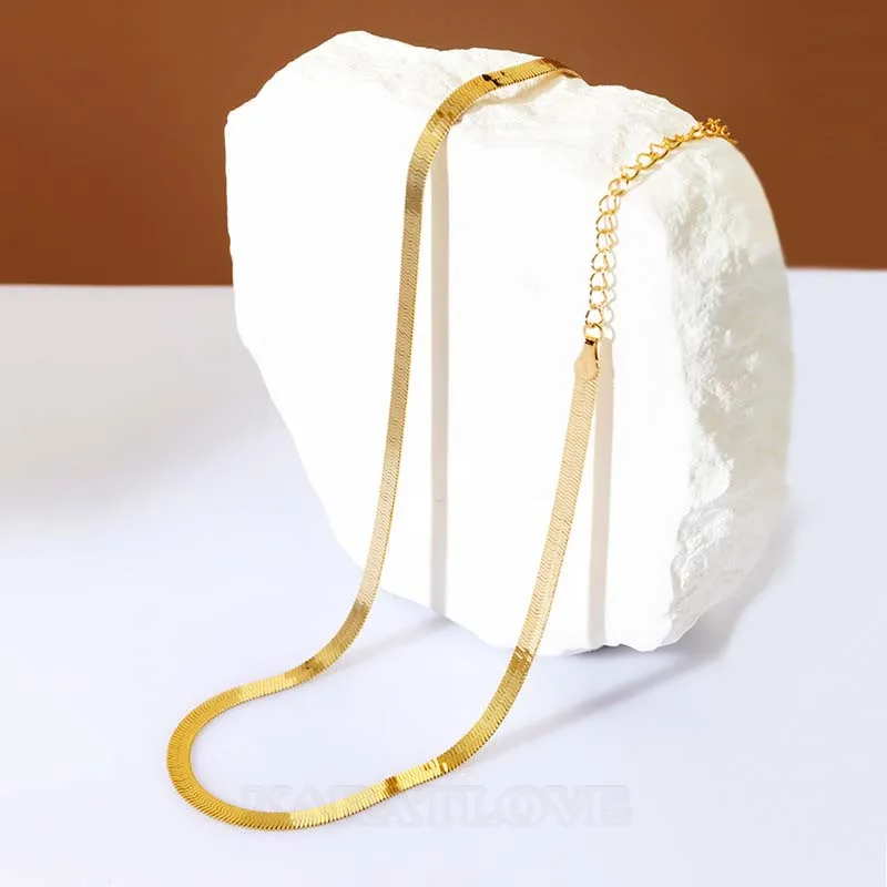 Collier simple en argent sterling 925 et or jaune 16