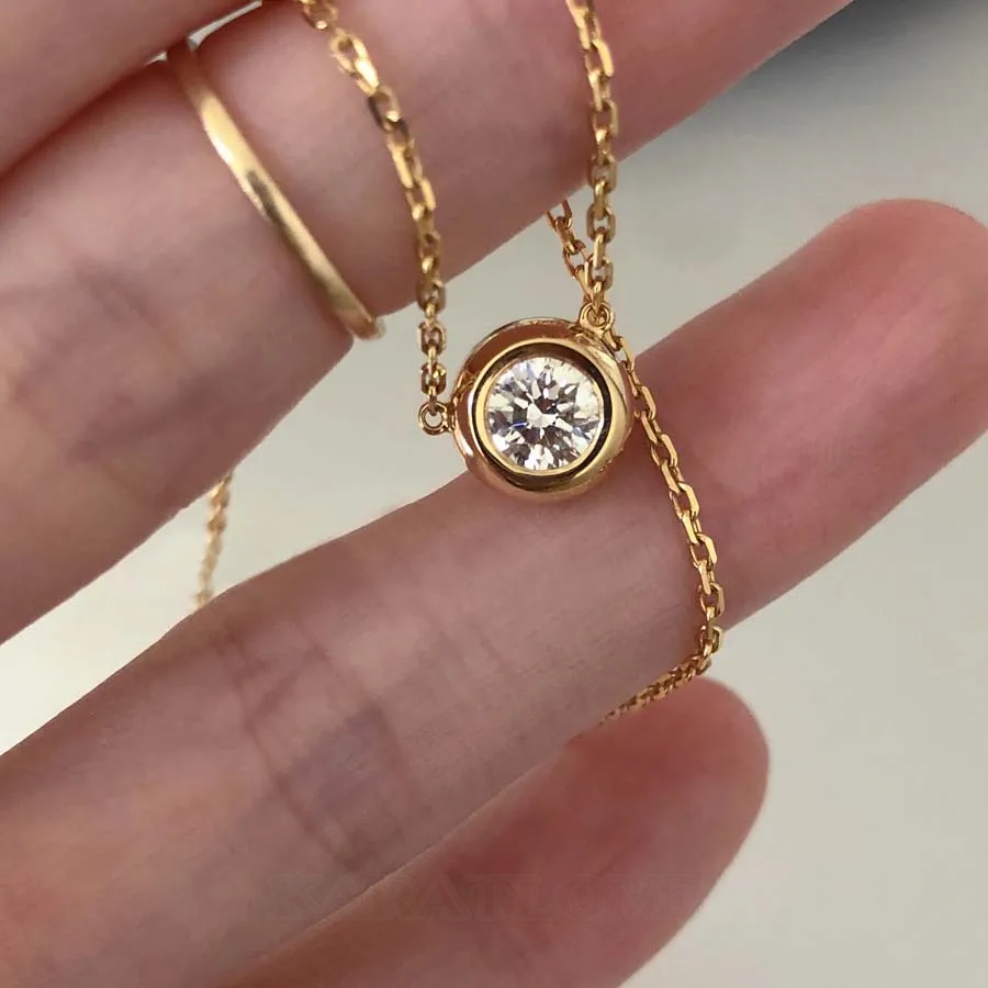 Collier de diamants ronds en argent 925 et or jaune 17