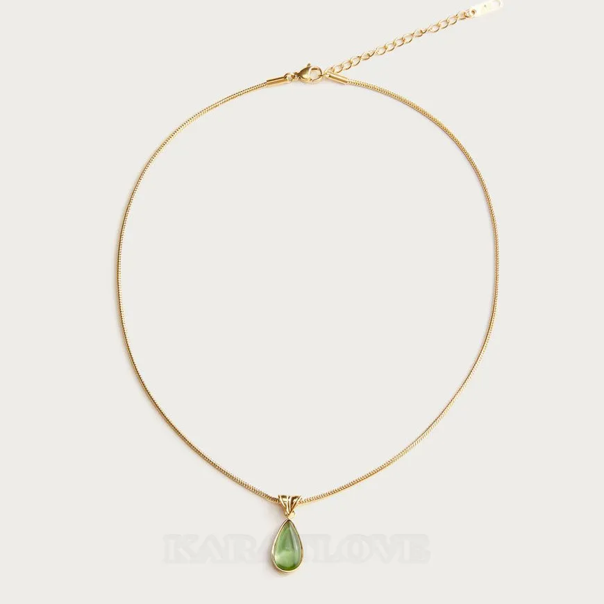 Collier goutte d'eau en plaqué or 18k