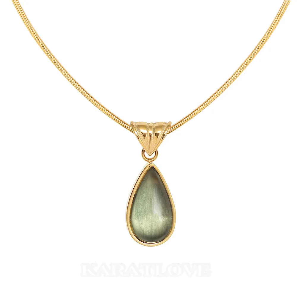Collier goutte d'eau en plaqué or 18k