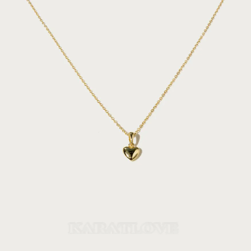 Collier coeur en argent 925 plaqué or 18k