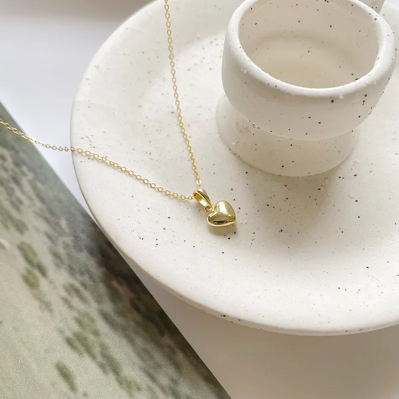 Collier coeur en argent 925 plaqué or 18k