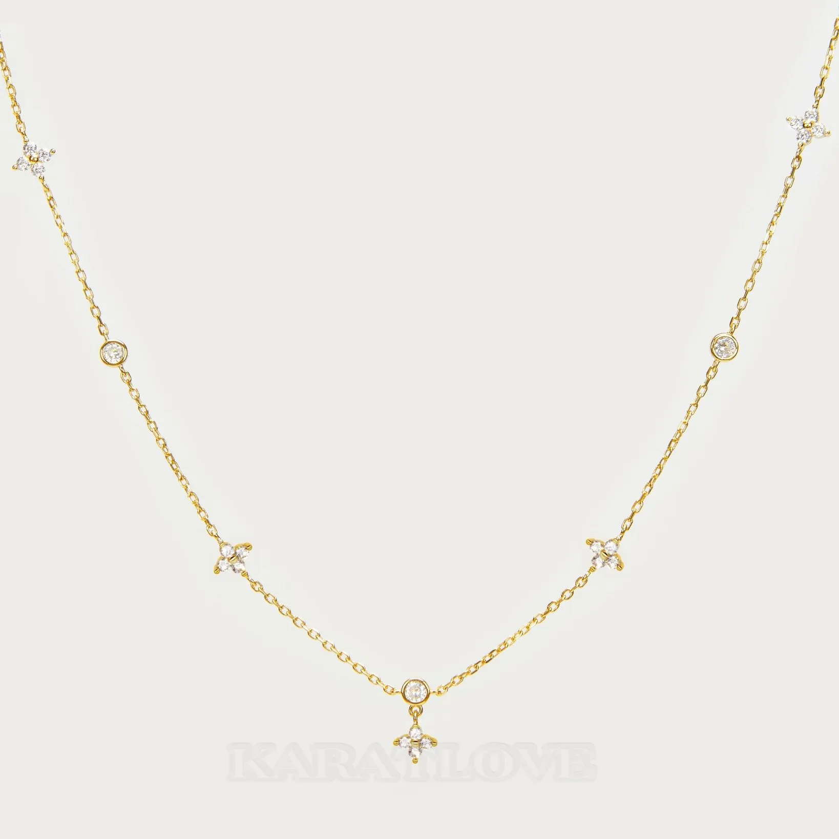 Collier trèfle chanceux en argent 925 plaqué or 18k