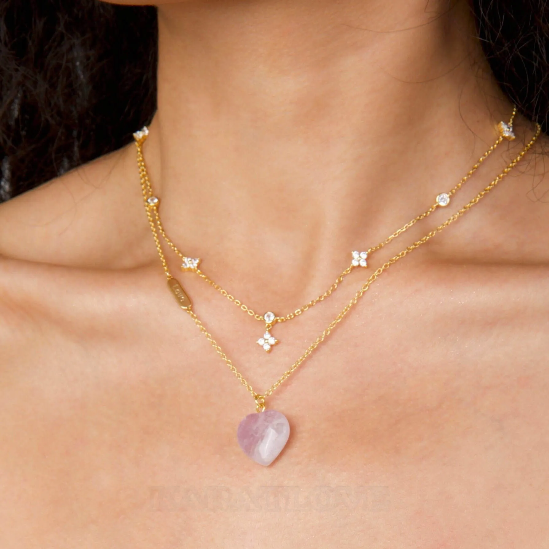 Collier trèfle chanceux en argent 925 plaqué or 18k