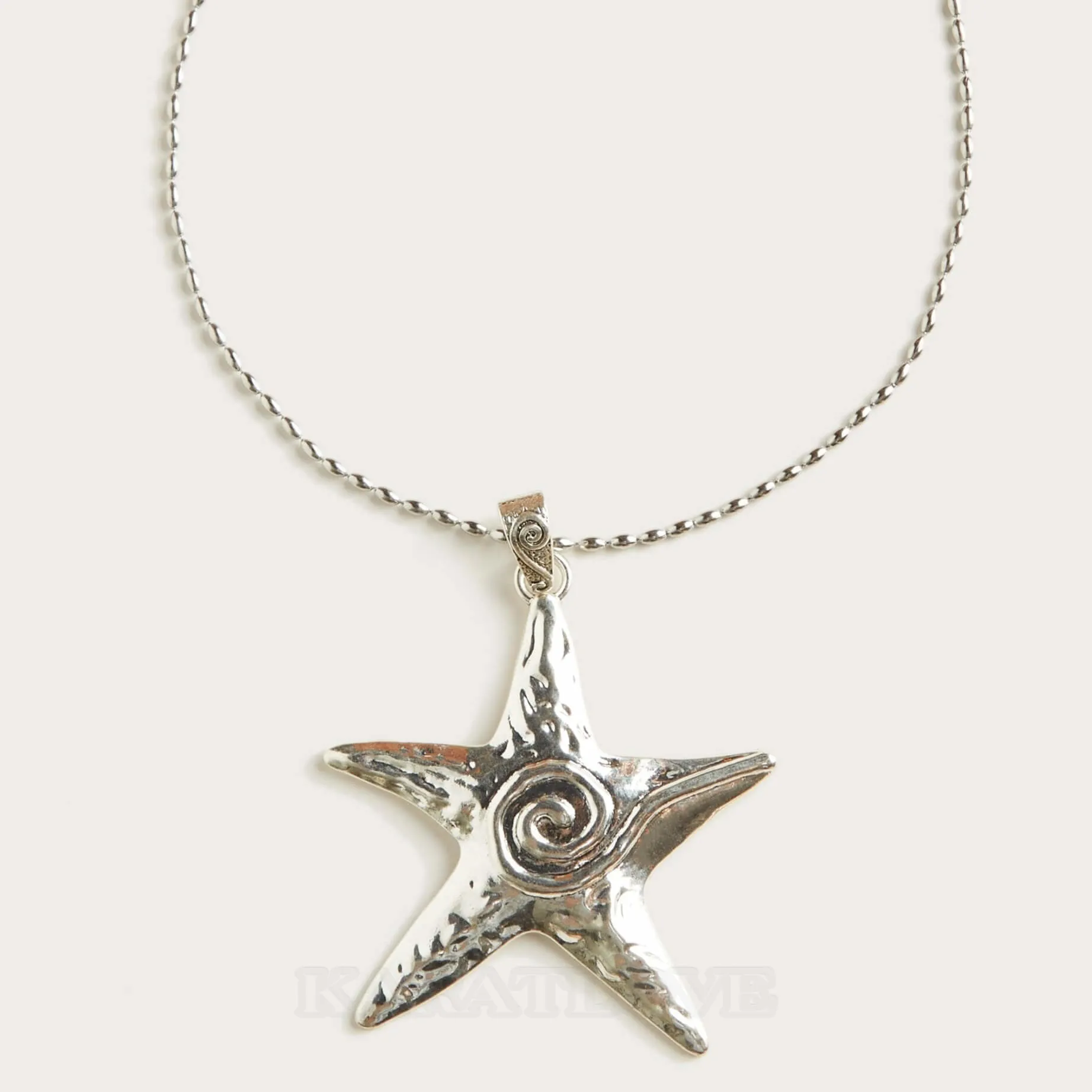 Collier etoile de mer plaqué platine