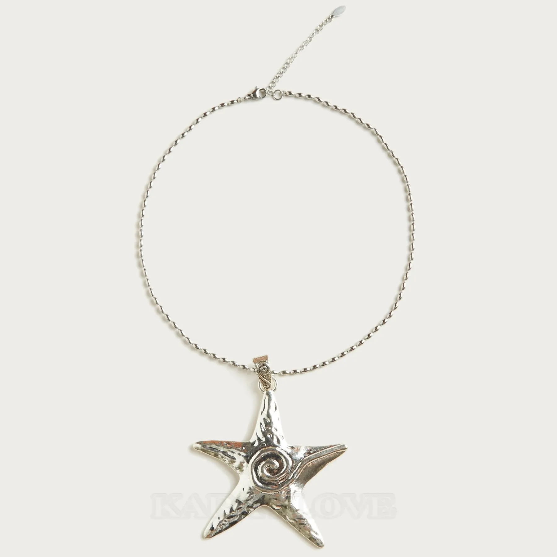 Collier etoile de mer plaqué platine