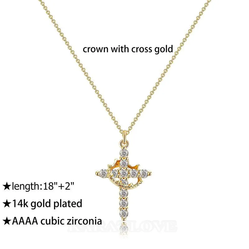 Collier pendentif croix en diamant blanc 18 pouces
