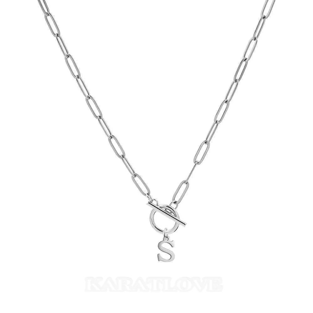 Collier à pendentifs en plaqué or avec lettres initiales