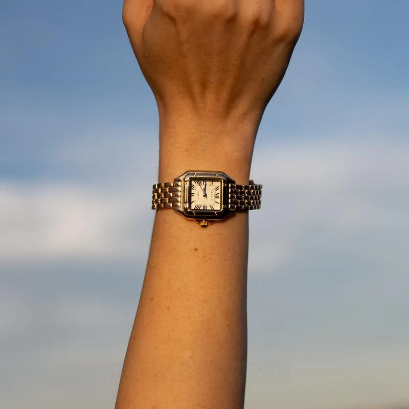 Montre à mouvement quartz square fashion pour femmes
