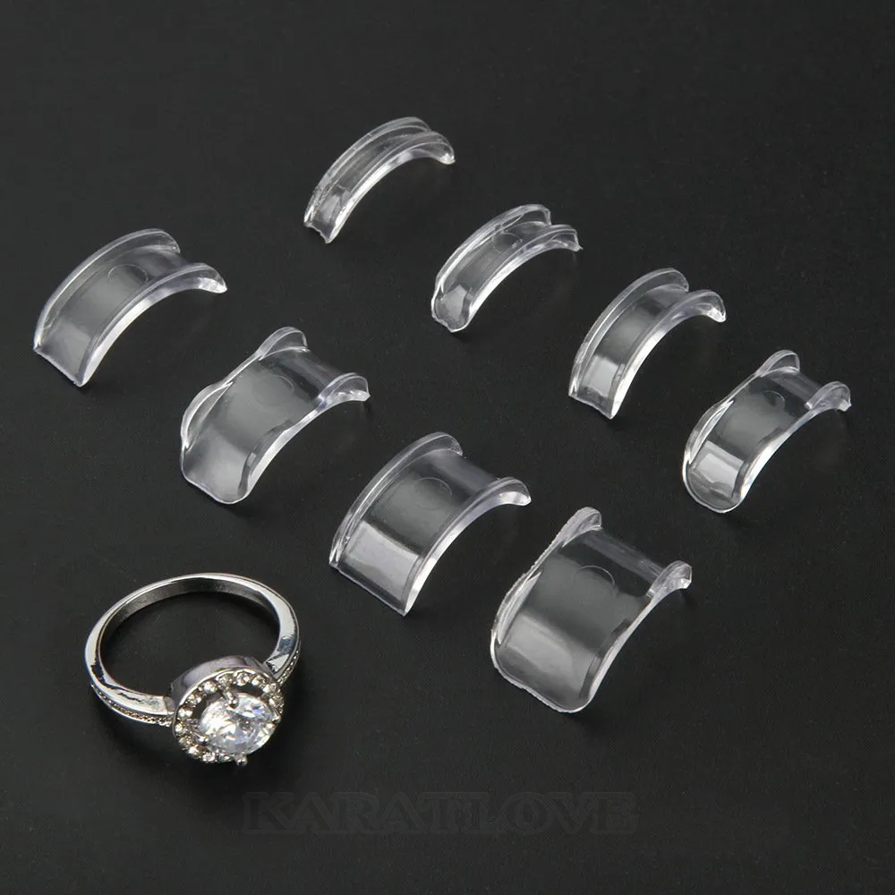 8pcs résine invisible ajusteur de taille de bague pour bague libre