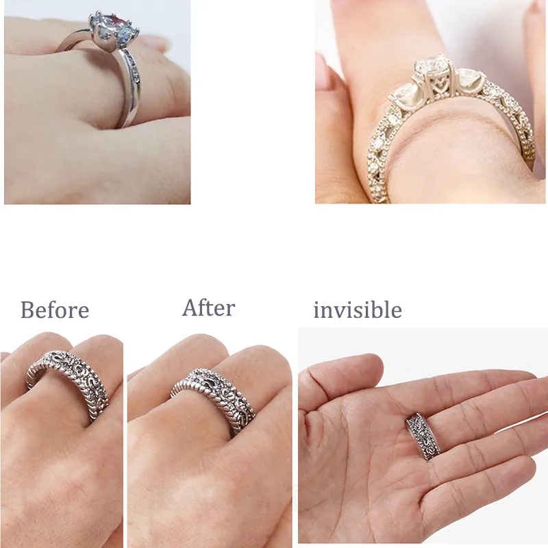 8pcs résine invisible ajusteur de taille de bague pour bague libre