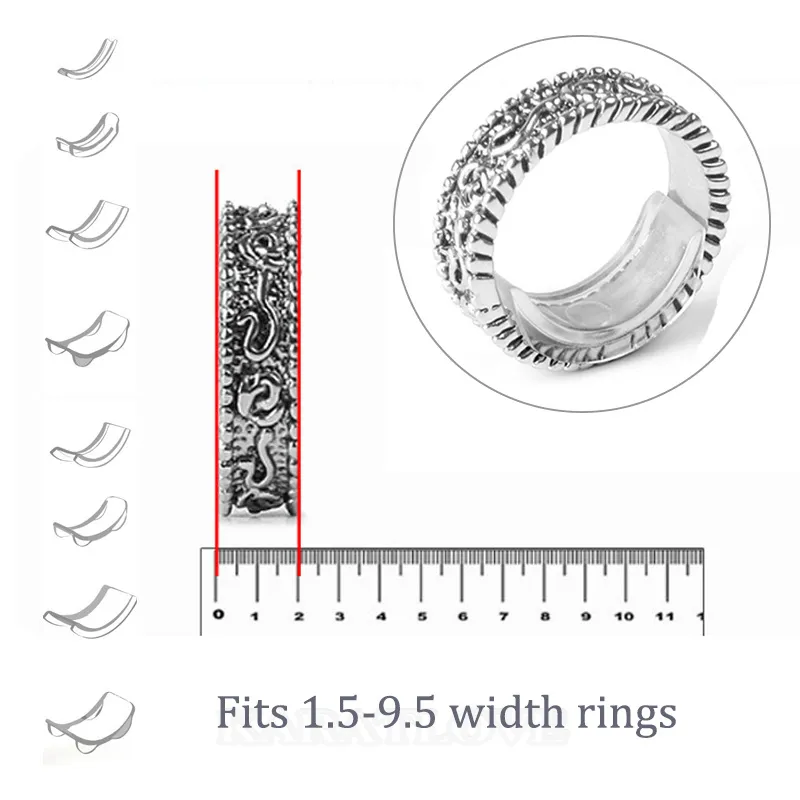 8pcs résine invisible ajusteur de taille de bague pour bague libre