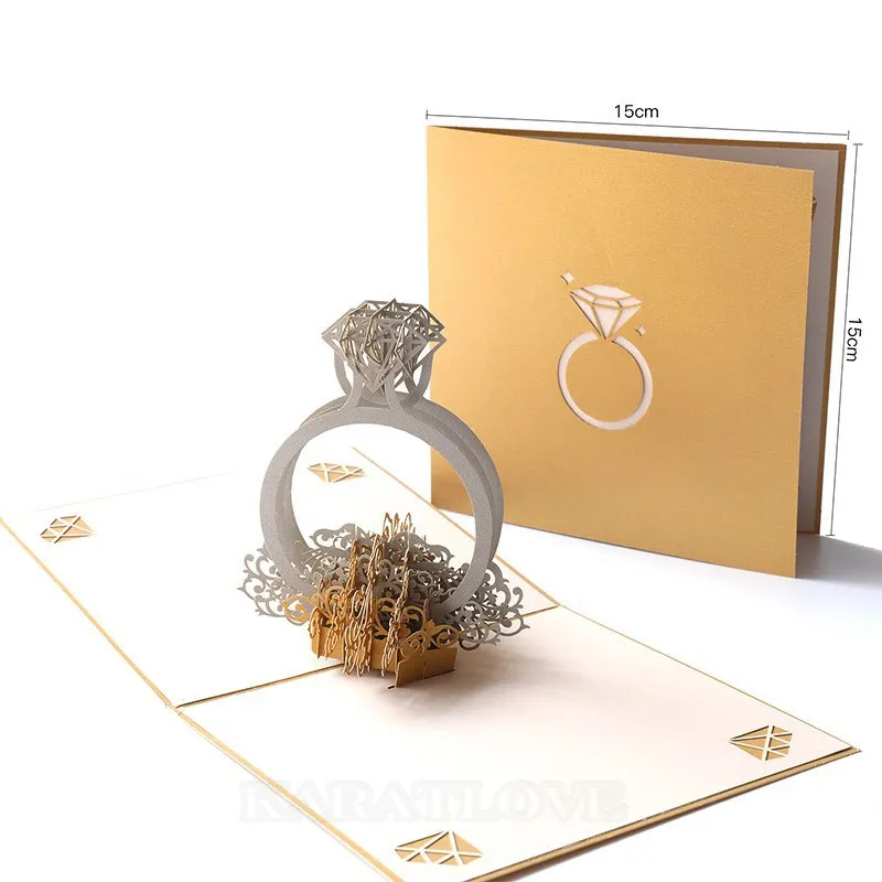 Carte de vœux tridimensionnelle pour le festival de la bague