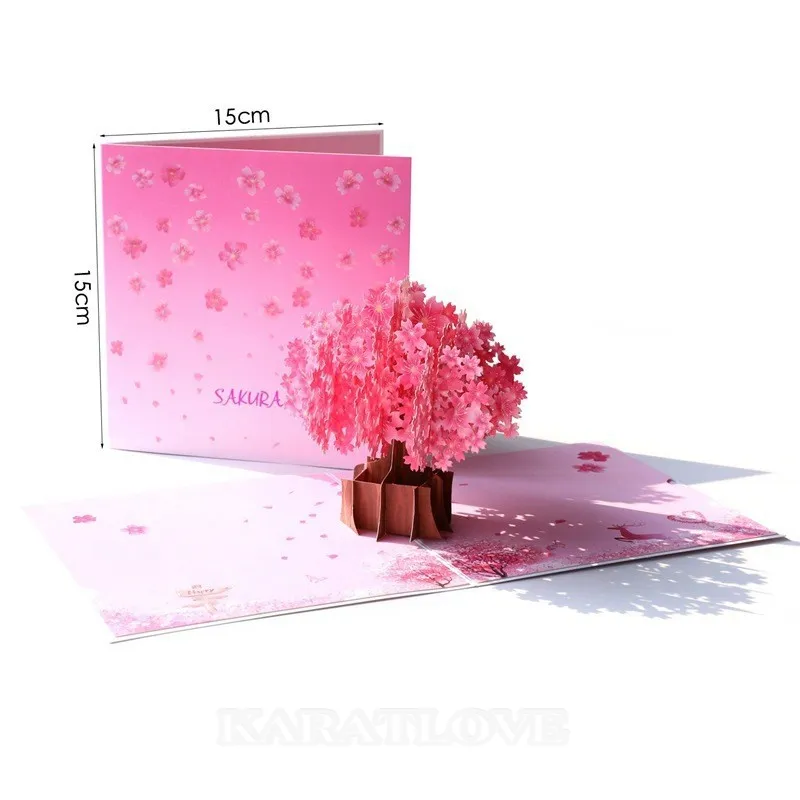 Carte de vœux festival tridimensionnel dream sakura