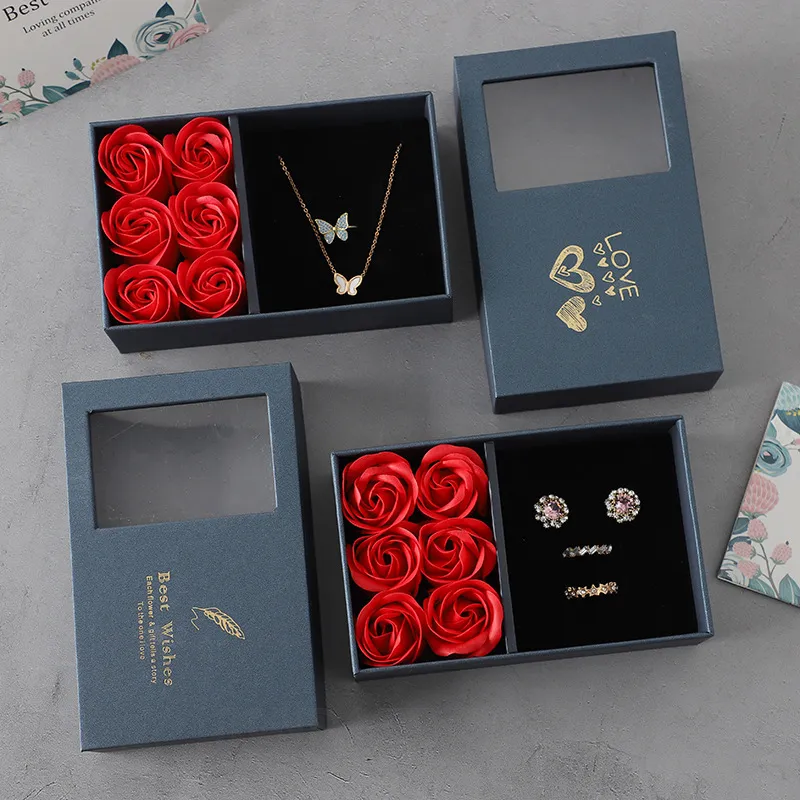 Boite à bijoux rose en forme de coeur boite de présentation de bijoux