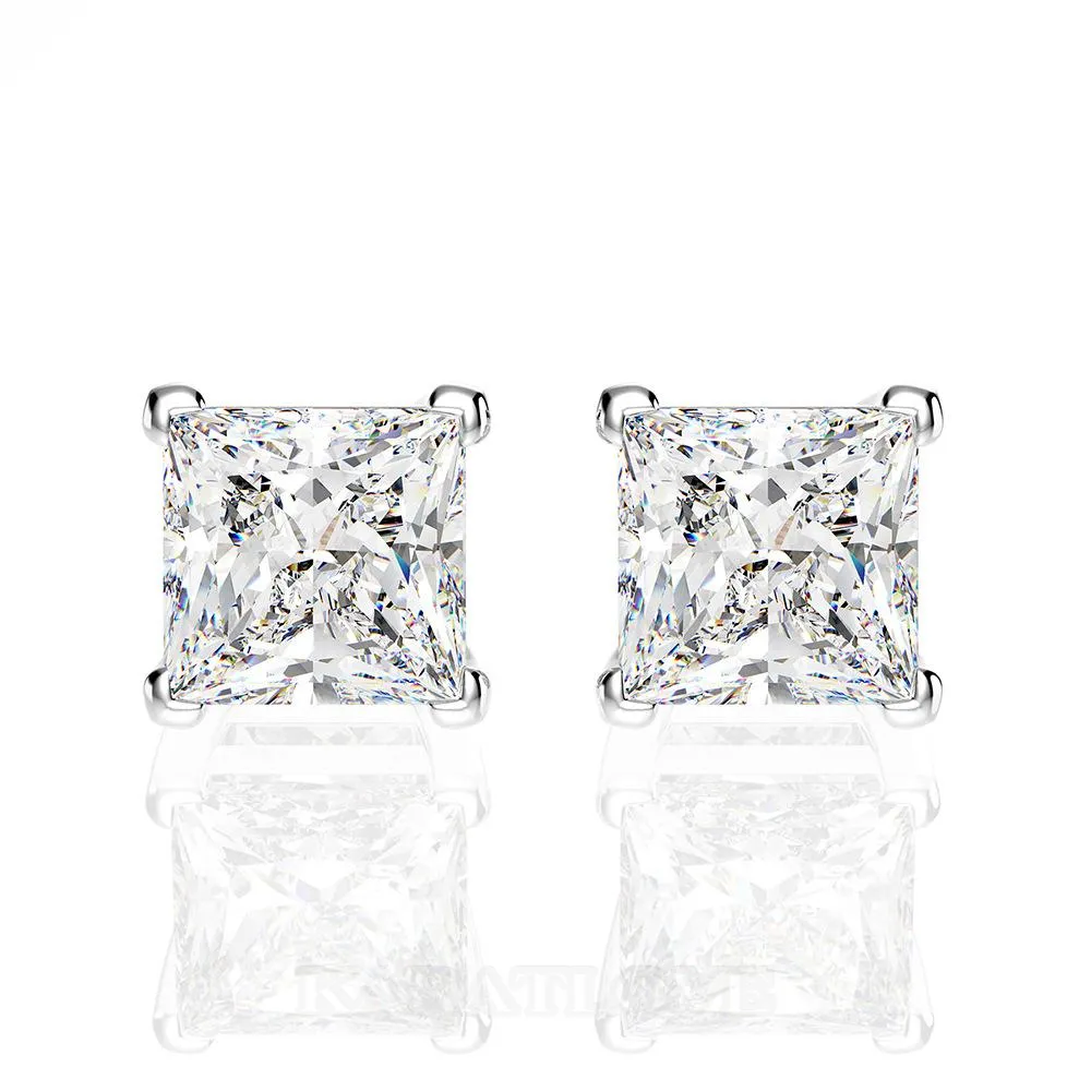 Clous d'oreilles fantaisie en argent 925 à taille princesse