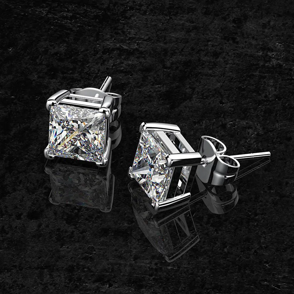 Clous d'oreilles fantaisie en argent 925 à taille princesse